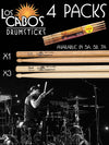 Los Cabos Hickory 4pk Drumsticks