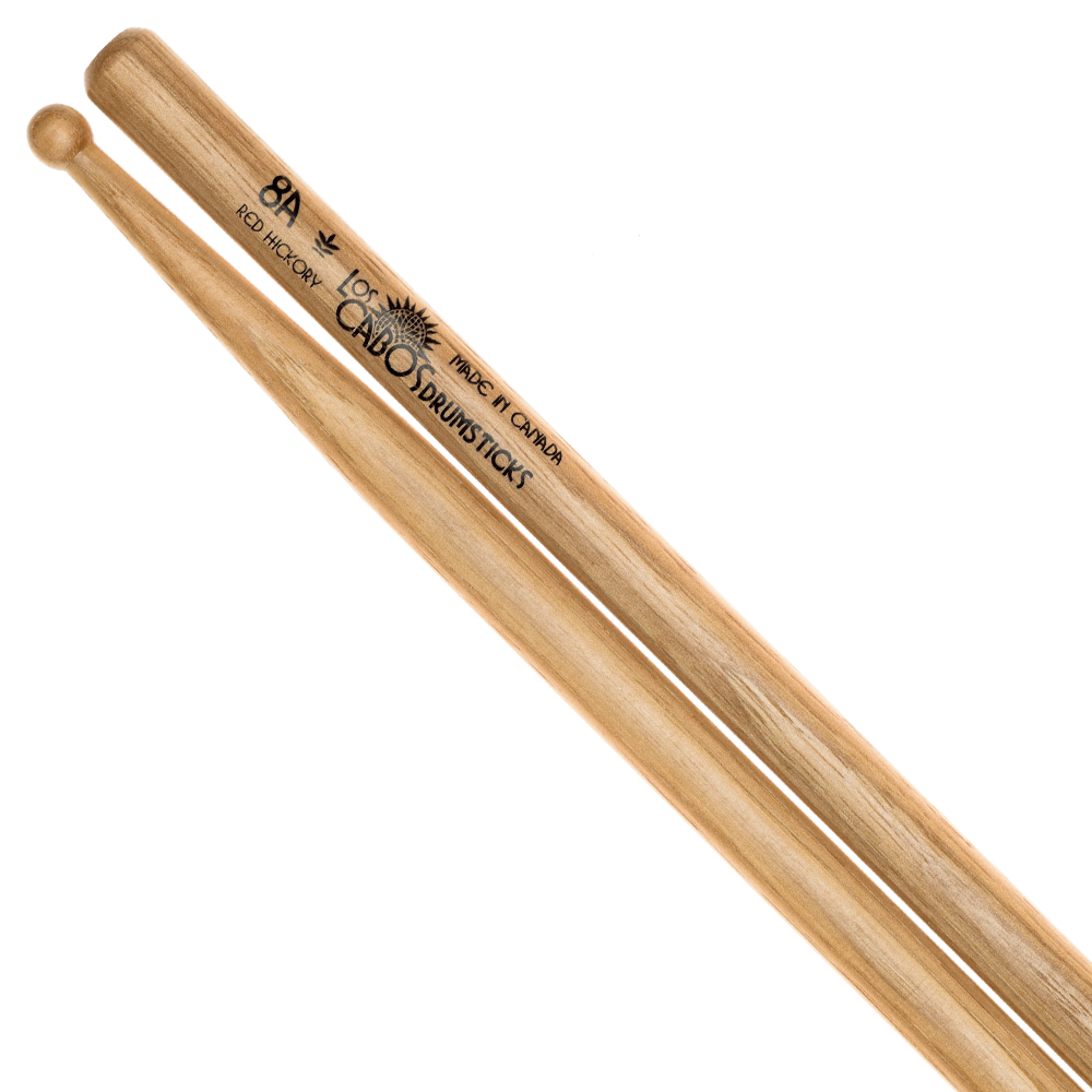 Los Cabos Red Hickory Drumsticks - Wood Tip